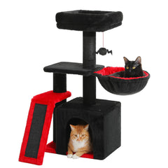 PETEPELA Gothic cat tree top perch provides a cozy elevated view for indoor cats.