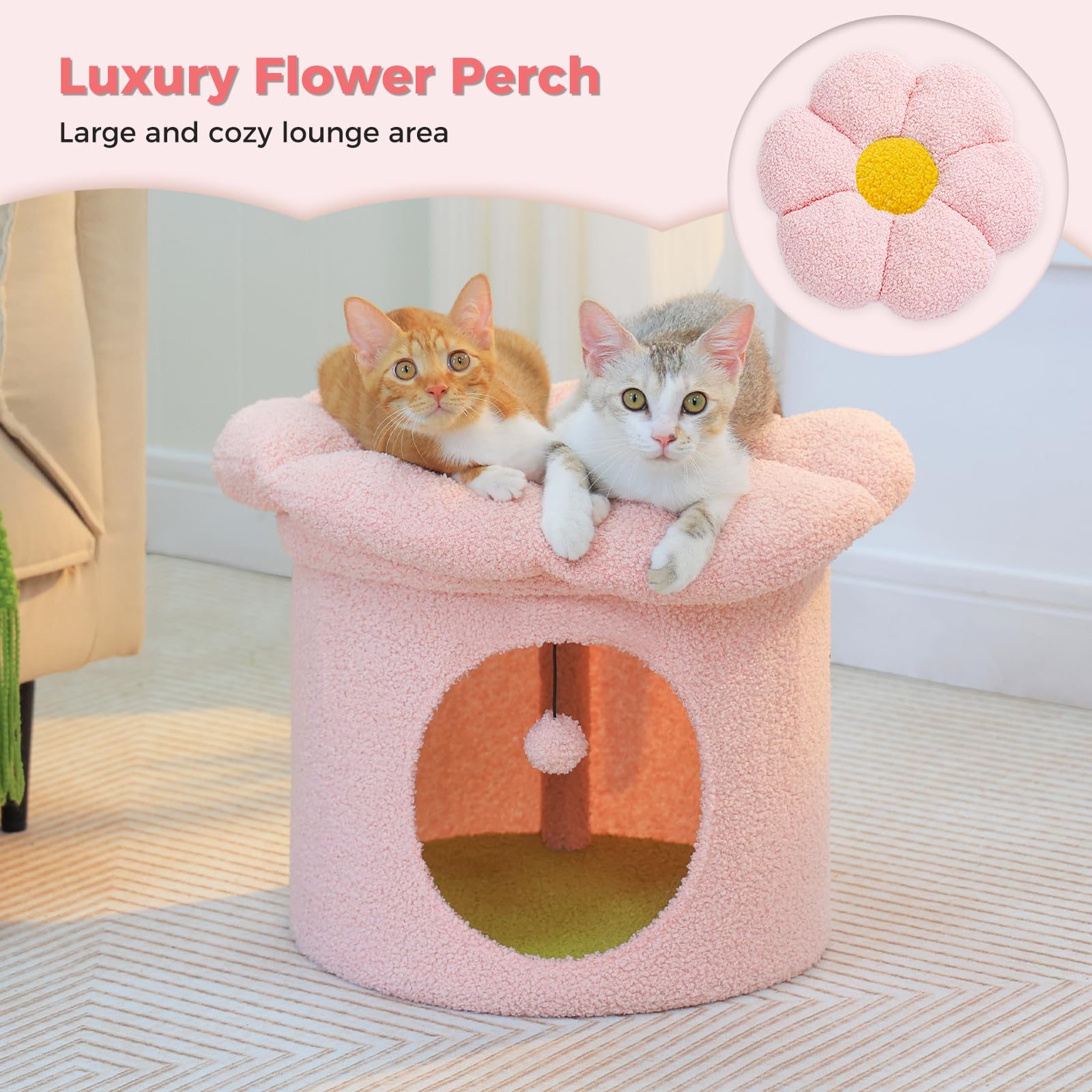 PETEPELA indoor cat hideaway shows a private cave for nap time