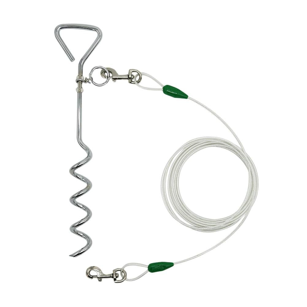 Petest 15ft reflective tie-out cable extended for flexible outdoor use.