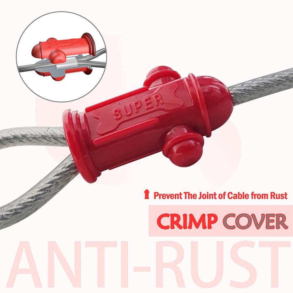 Petest crimp cover protecting cable ends from rain and rust