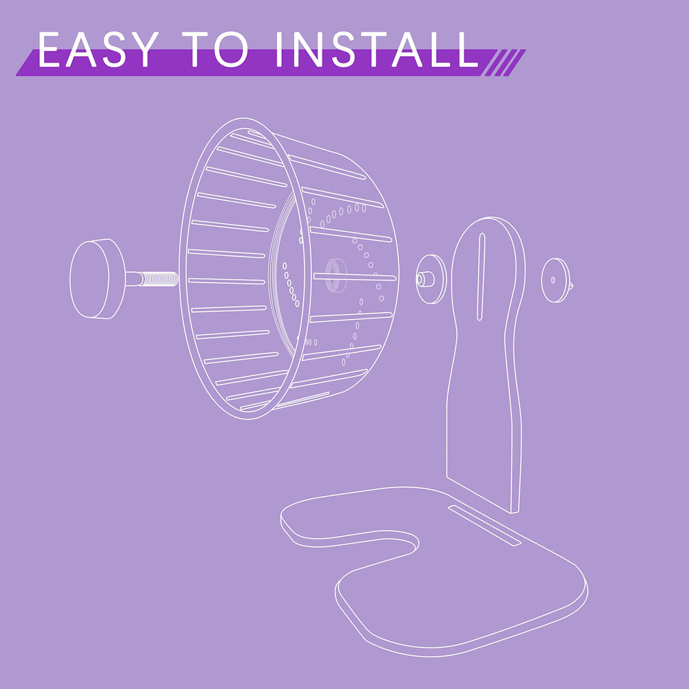 Petest hamster wheel easy-clean illustrates simple washing with mild soap.