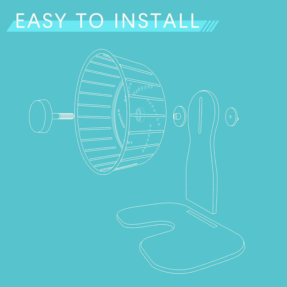 Petest hamster wheel free-standing on floor enables easy setup anytime.