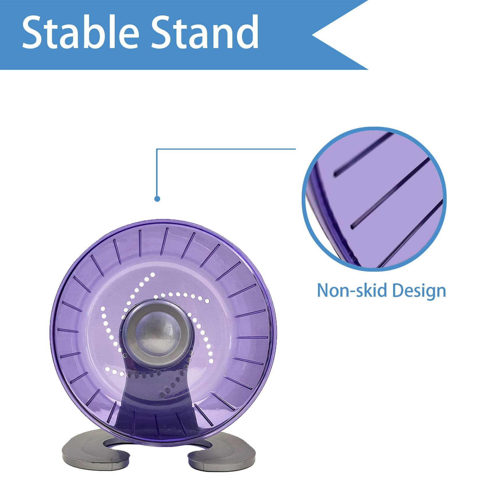 Petest hamster wheel stand view shows easy, stable placement on the floor.