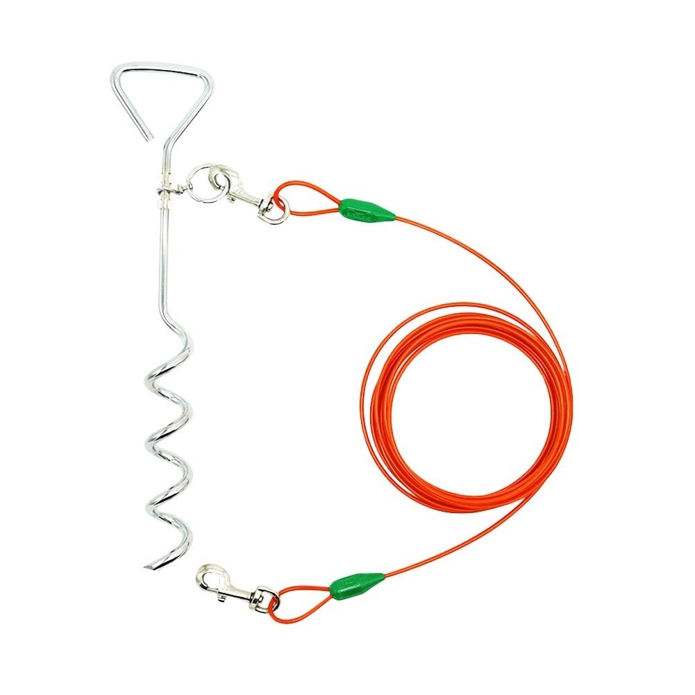 Petest 15ft tie-out cable extends space for dogs securely