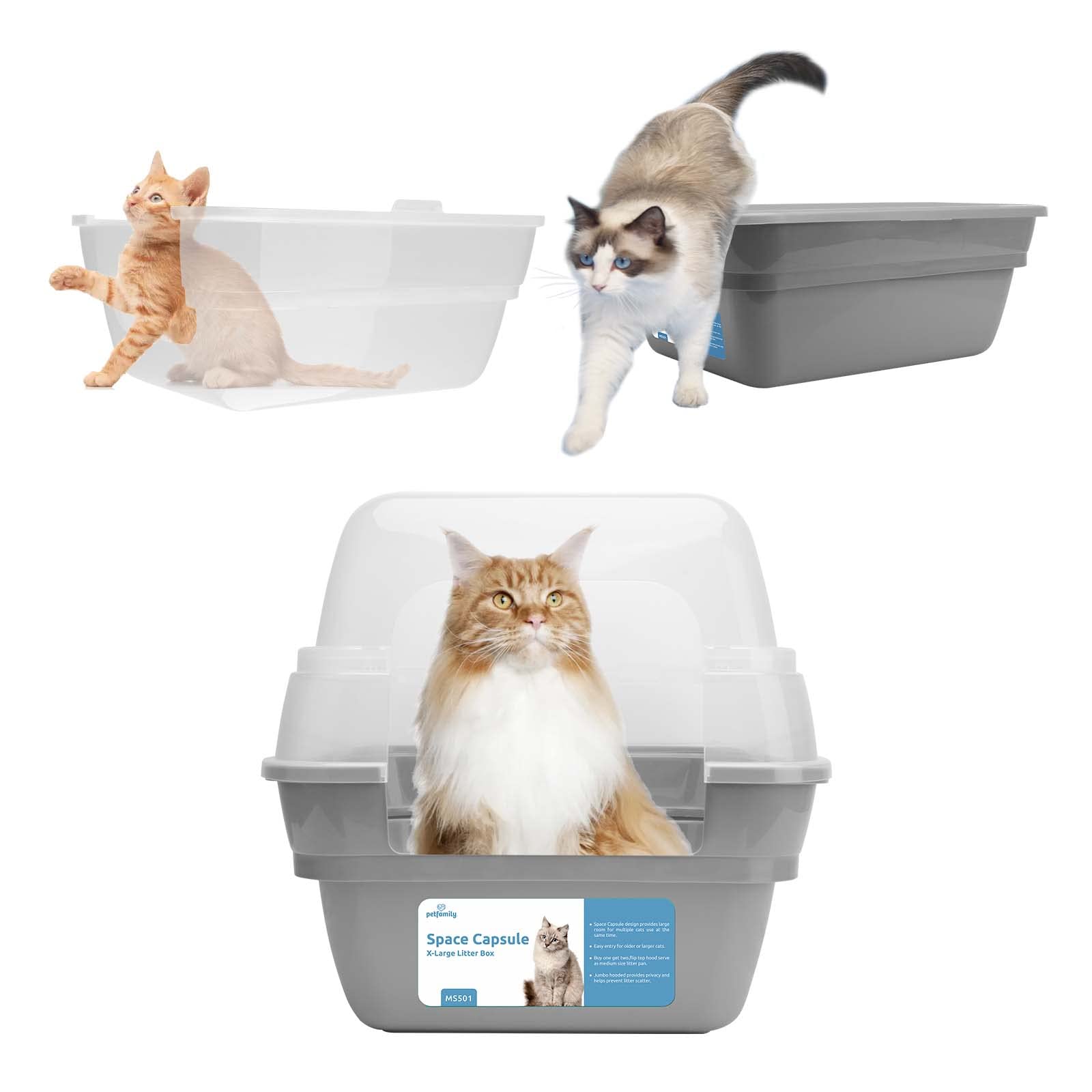 Petfamily entry-friendly design accommodates elder cats with easy access.