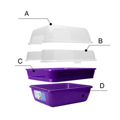Petfamily cat-litter-box stackable design illustrates space-saving storage.