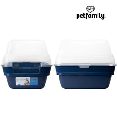 Petfamily cat litter box stackable design saves space when not in use.
