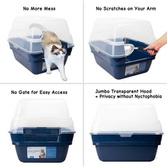 Petfamily space capsule interior view highlights roomy turning space for cats.