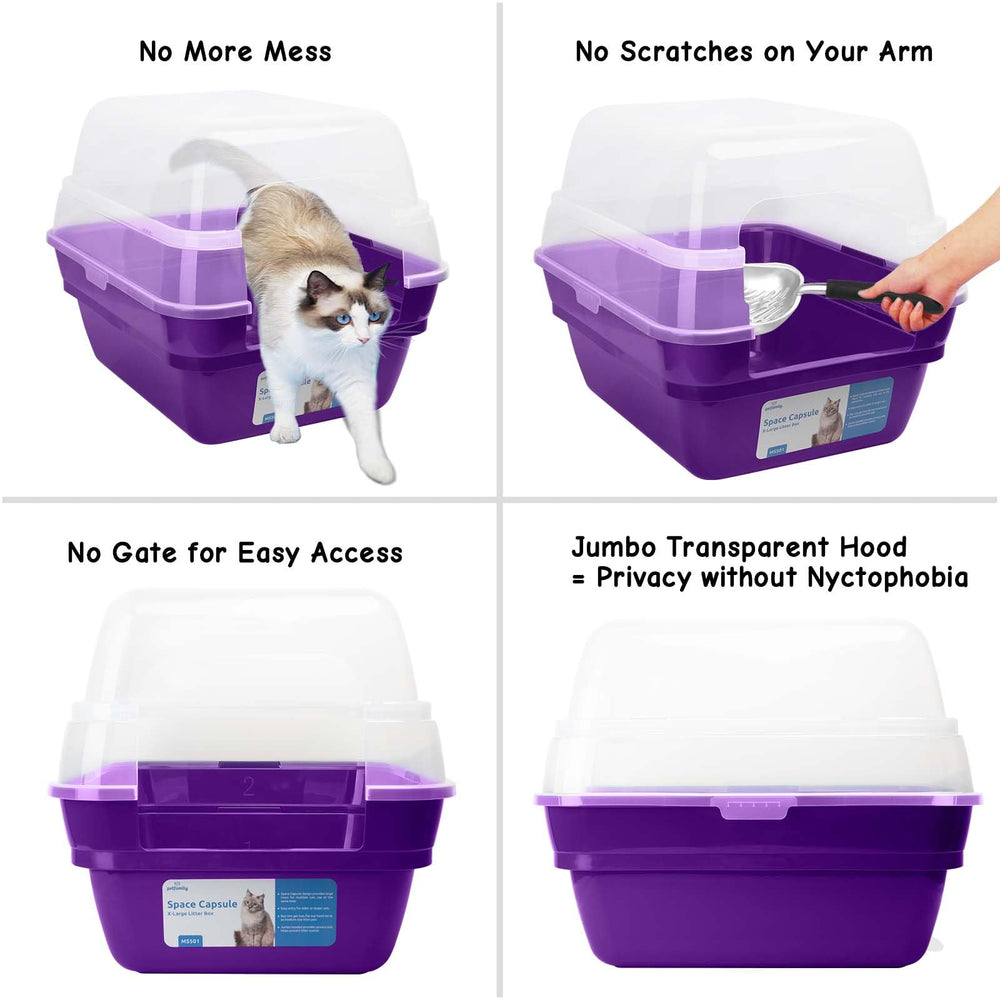 Petfamily space-capsule design interior provides room to turn and reduce scatter.