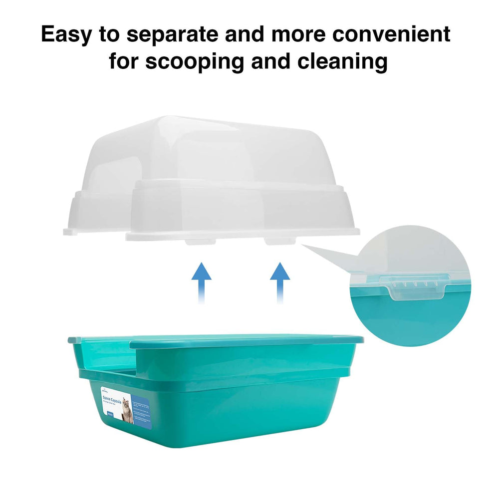 Petfamily two-purpose litter pan with hood and base for kittens to adults