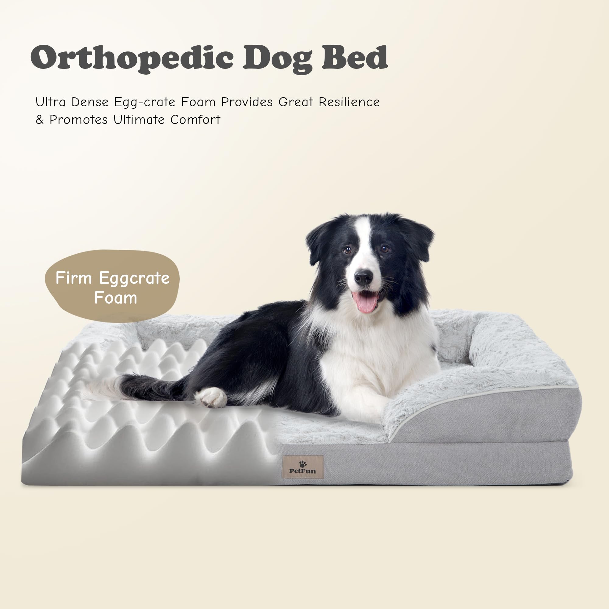 PetFun XL waterproof cover closeup emphasizes stain-resistant, easy-clean fabric for busy homes