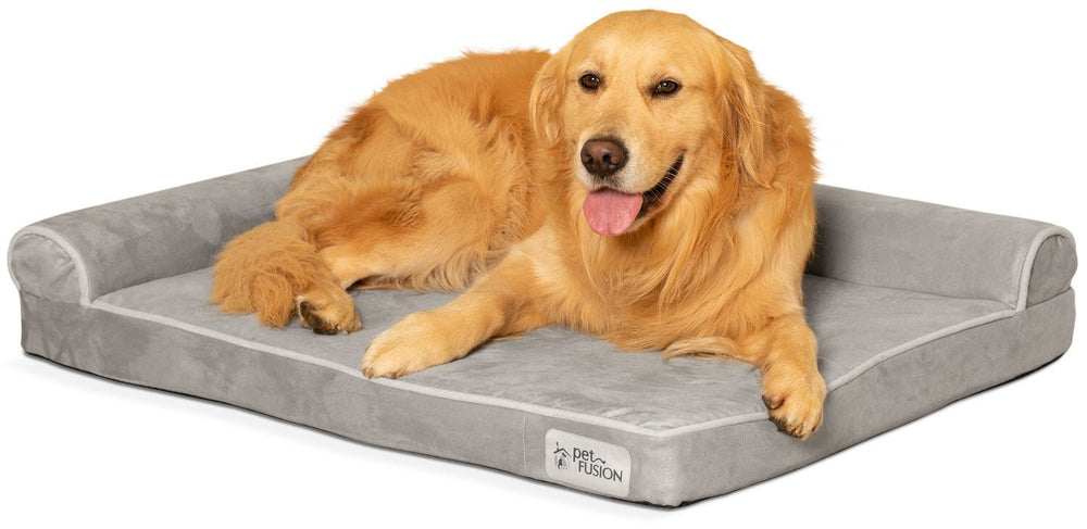 PetFusion BetterLounge bed top view shows plush memory foam support