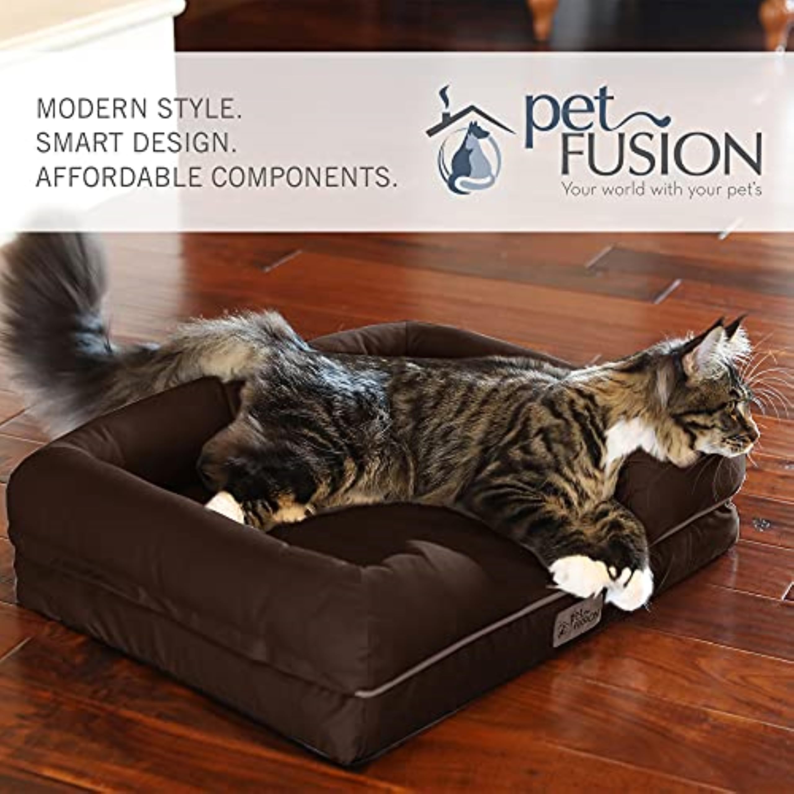 PetFusion Ultimate Dog Bed preloaded bolsters offer cozy edge support for cuddling pets