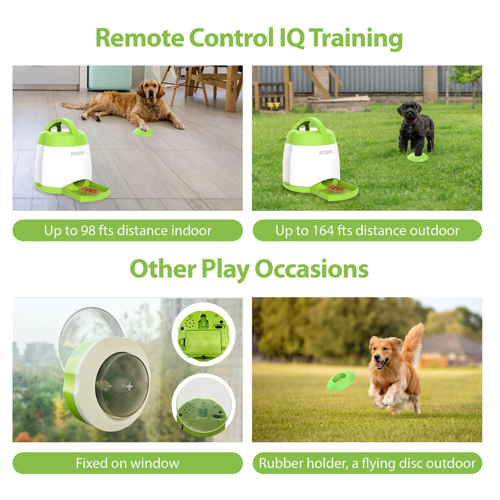 PETGEEK dog food dispenser toy battery-compartment detail for flexible power options