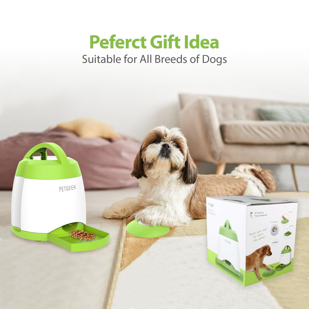 PETGEEK dog food dispenser toy in-use-outdoor demonstrates versatile training scenarios
