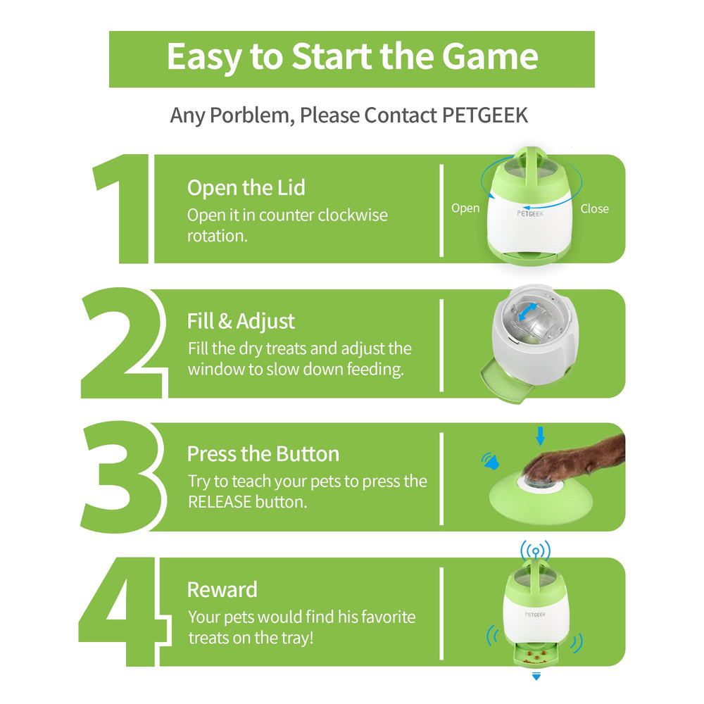 PETGEEK dual-power setup with batteries and USB charging offers flexible powering.