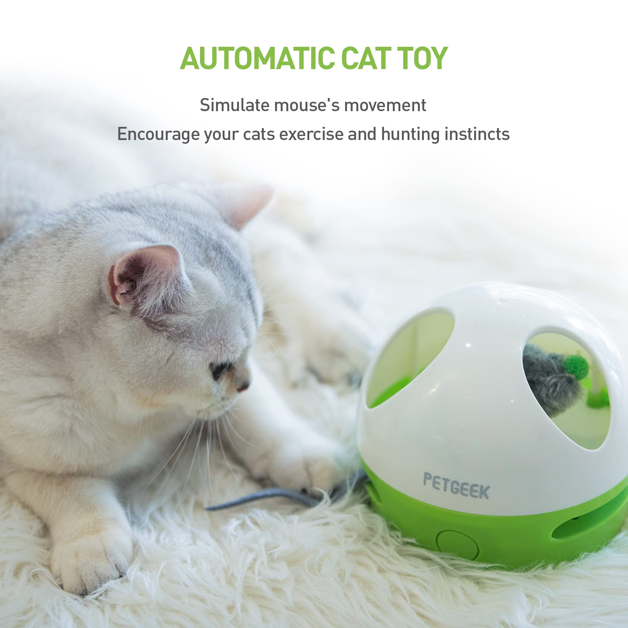 PETGEEK Hidey Mouse auto-off feature preserves battery life