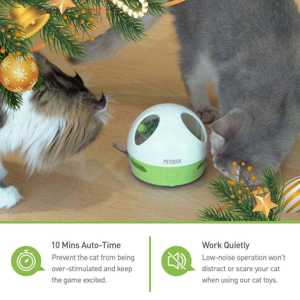 PETGEEK Hidey Mouse green color stands out during play