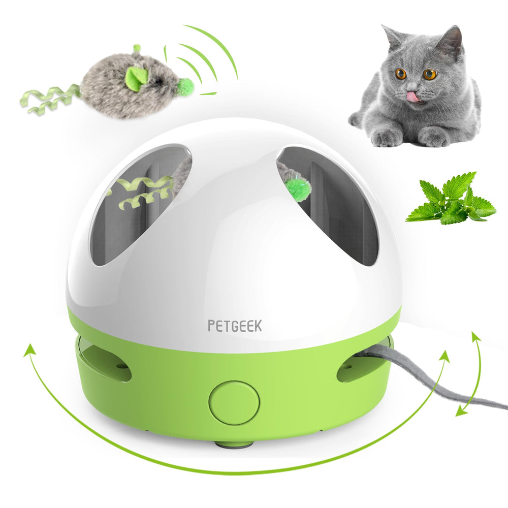 PETGEEK Hidey Mouse front view for interactive indoor play and hunting instinct
