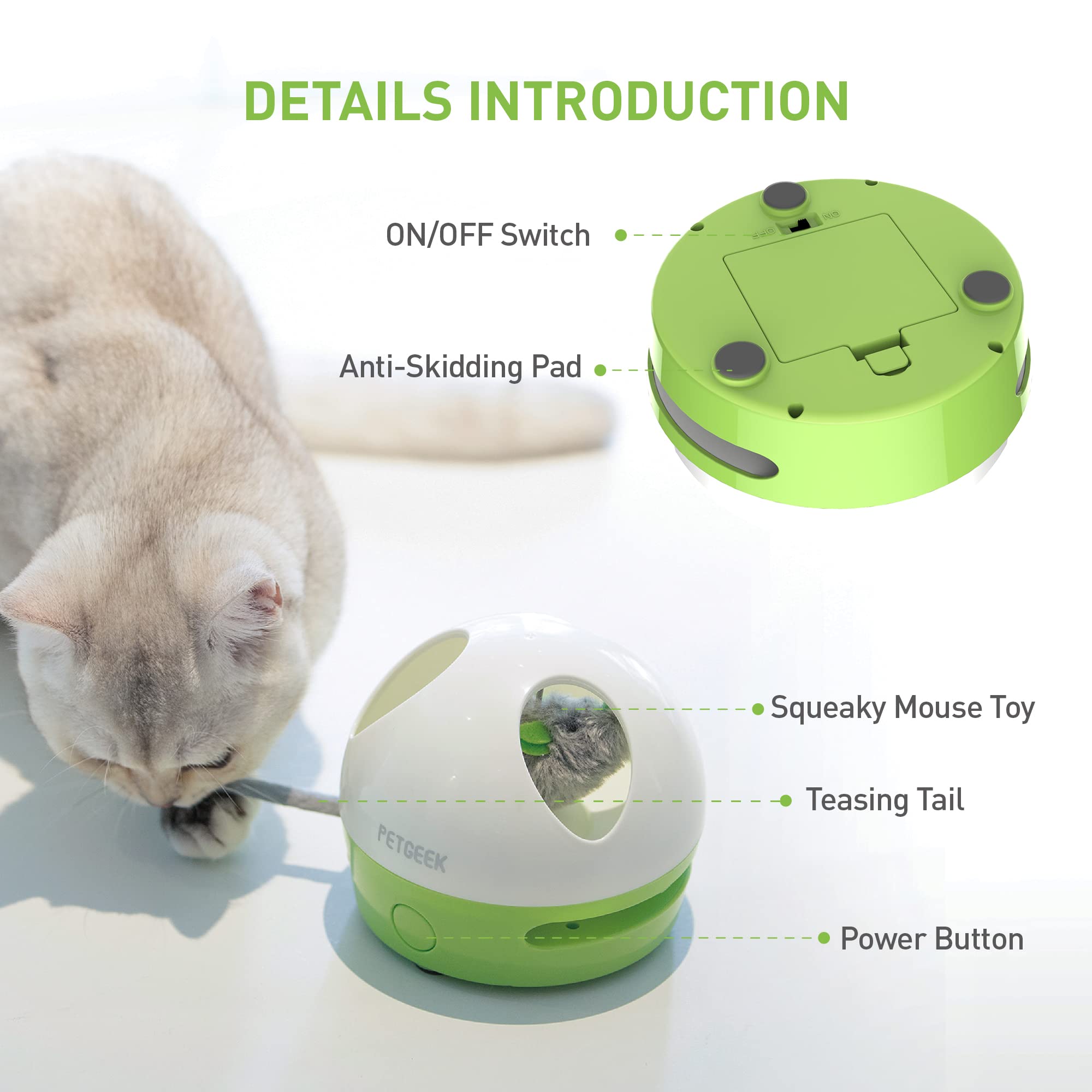 PETGEEK Hidey Mouse for indoor cat play sessions