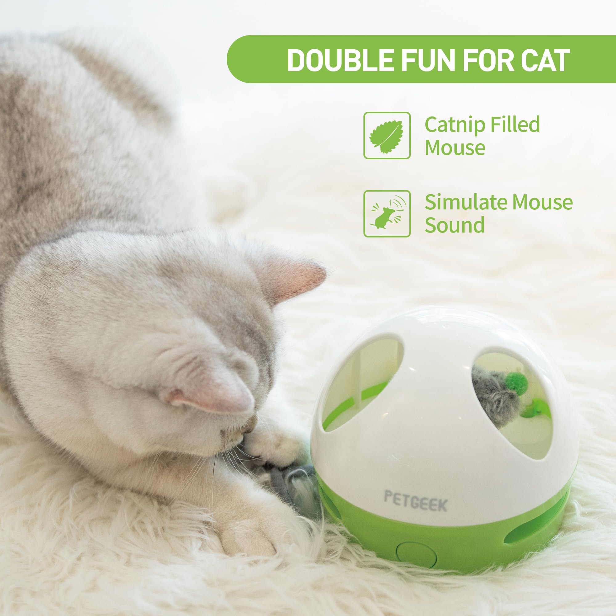 PETGEEK Hidey Mouse squeaky detail sparks interactive playtime