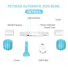 PETGEEK rechargeable battery and USB charging port enabling long play sessions.