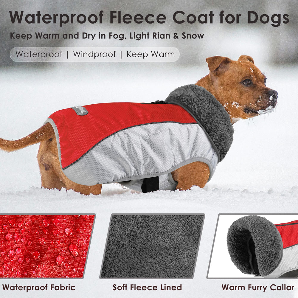 Petglad dog coat with back leash hole for easy harness attachment