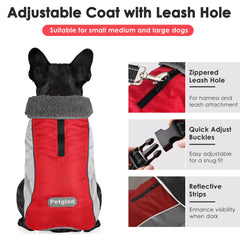Petglad coat with reflective stripes for better visibility at night
