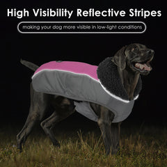 Petglad coat reflective stripes improve visibility during dusk or night walks.