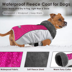 Petglad dog coat side view with reflective stripe for low-light visibility.
