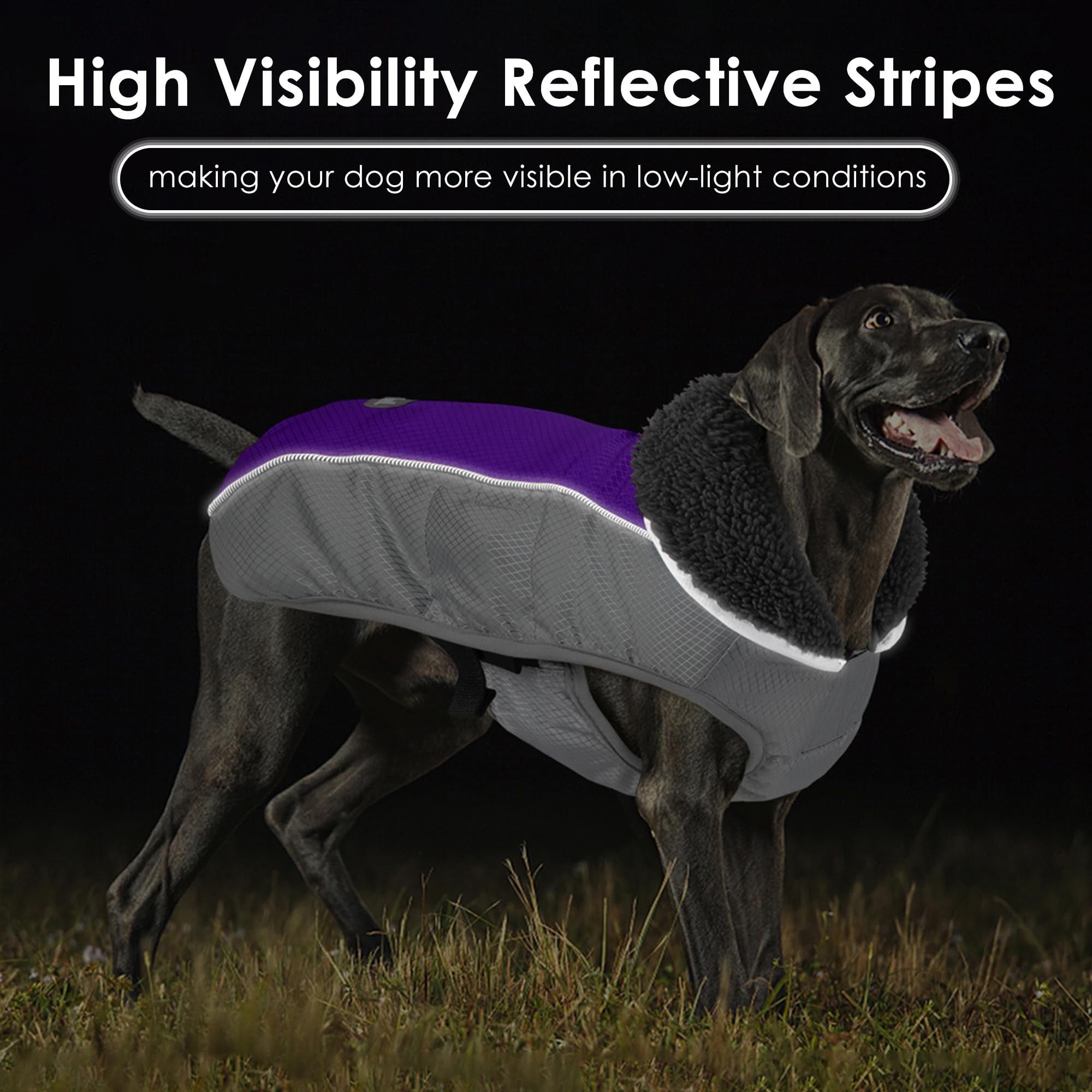 Petglad dog coat with thick fleece lining for added warmth