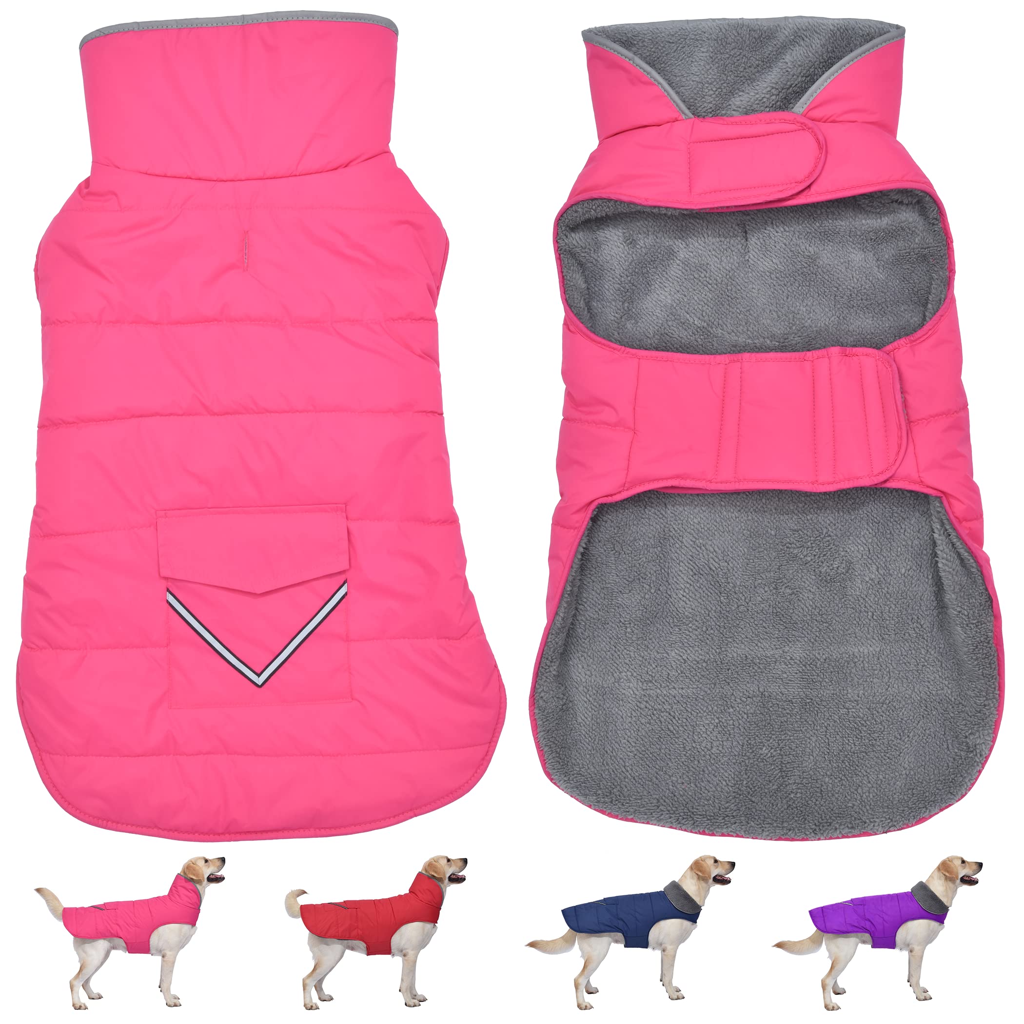 Petglad dog coat waterproof material keeps your dog dry during snowy walks.