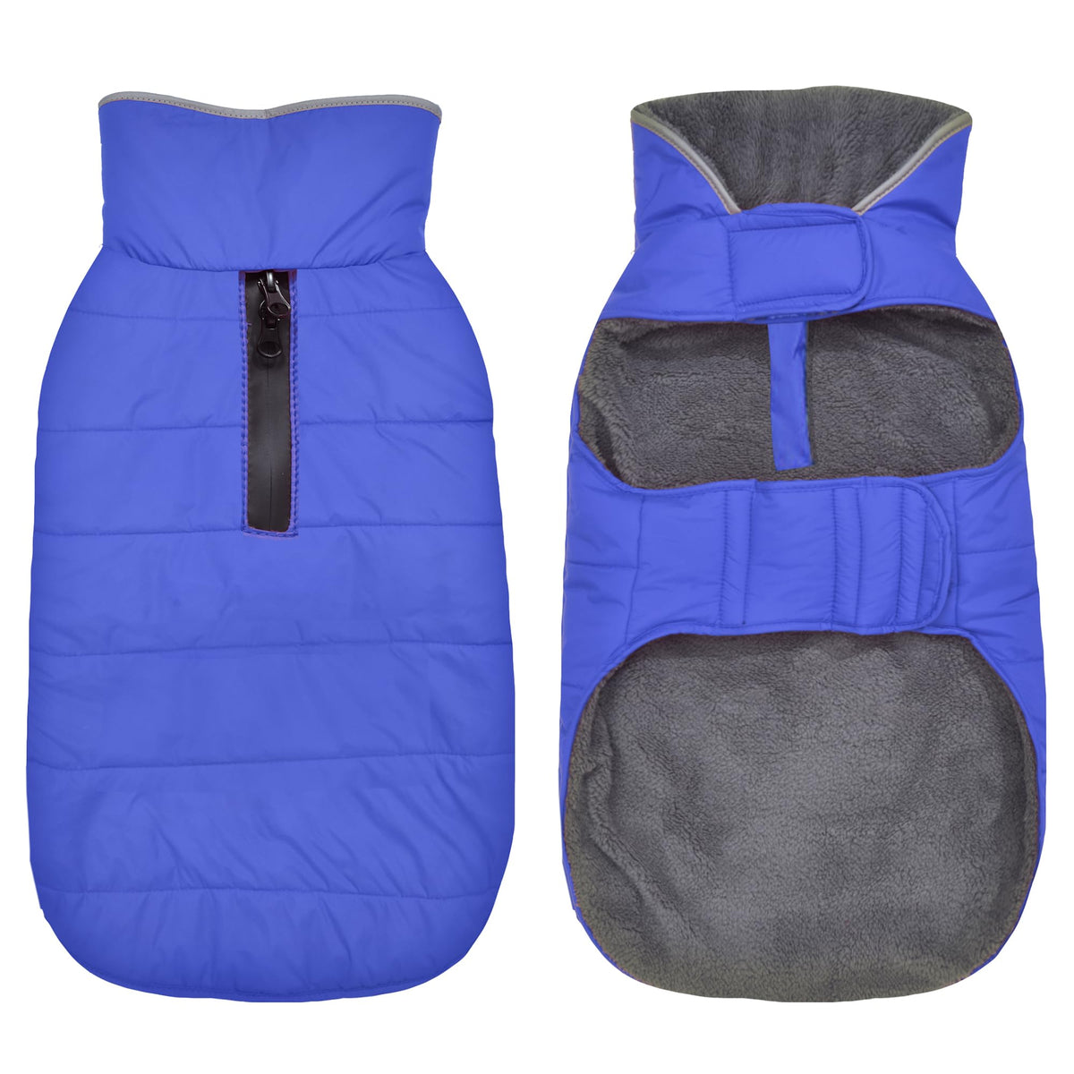 Petglad dog winter coat front view highlights warmth-ready design for cold walks.