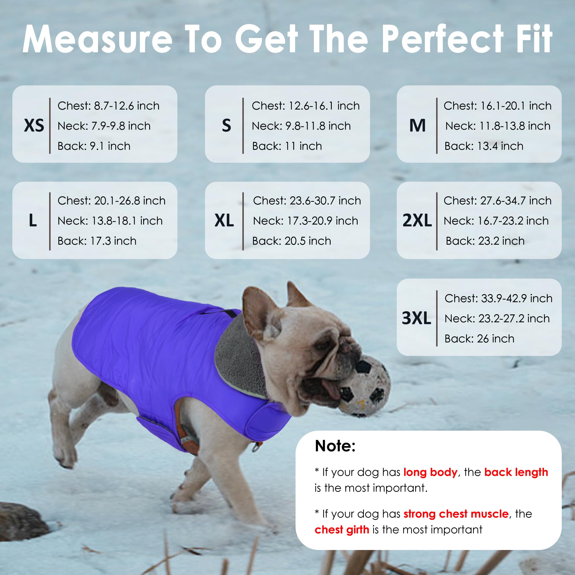 Petglad dog winter coat harness hole with zipper enables simple leash connection.