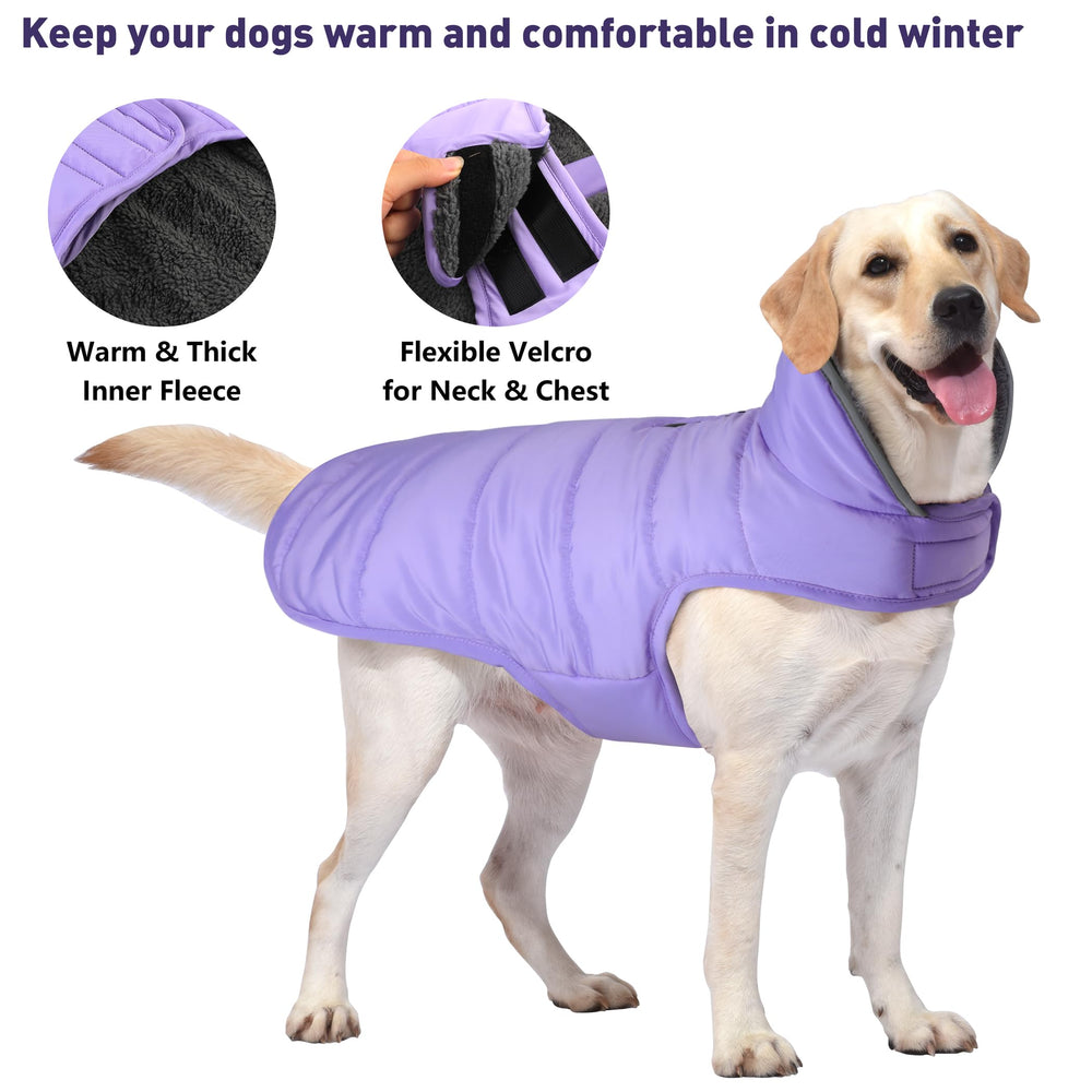 Petglad dog winter coat harness-hole closeup enabling easy leash connection