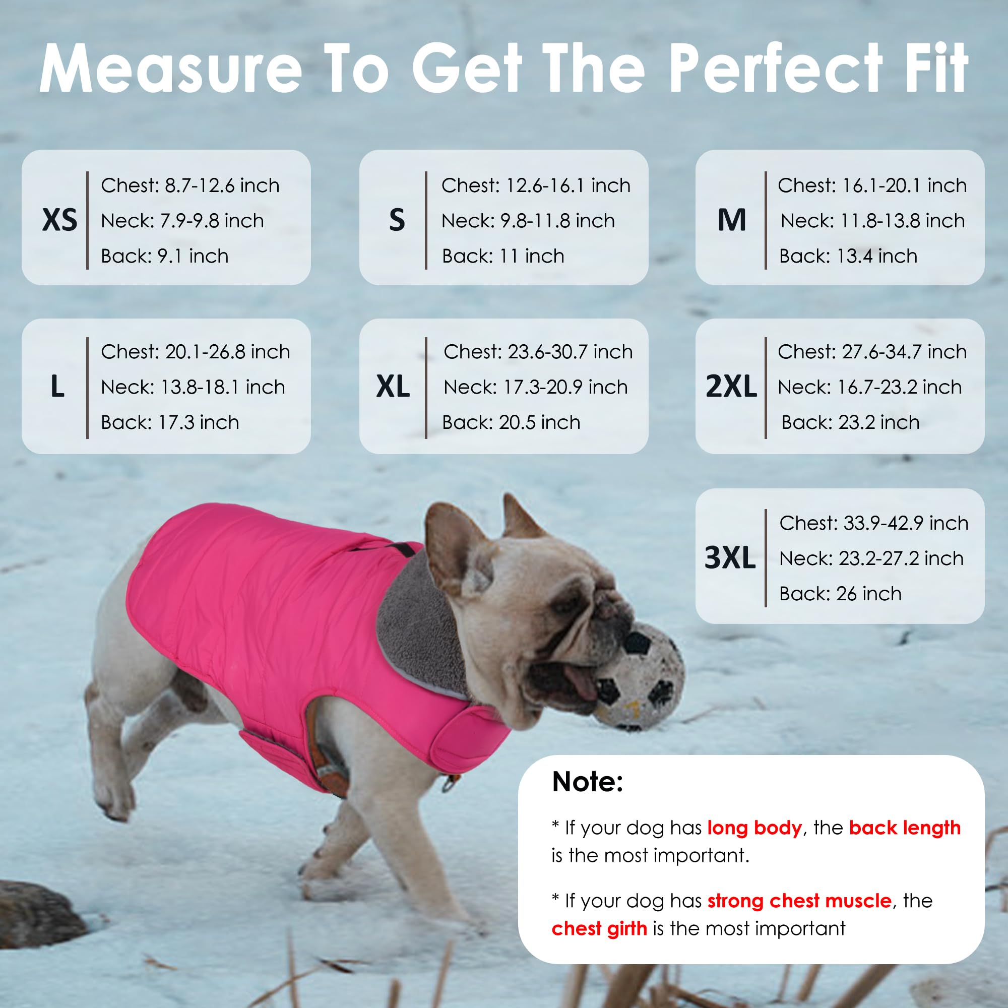 Petglad dog winter coat harness hole enables easy leash connection.