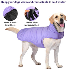 Petglad dog winter coat harness-hole closeup enabling easy leash connection