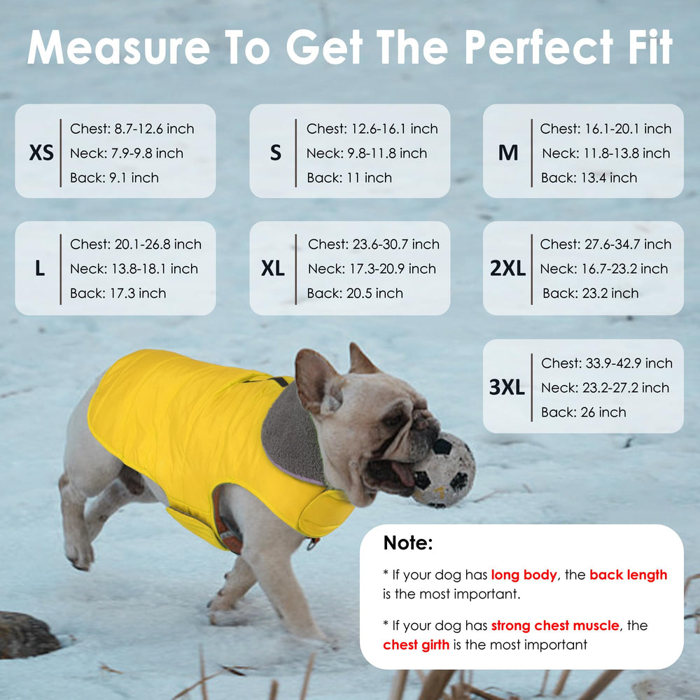 Petglad dog winter coat high collar protects ears during cold walks