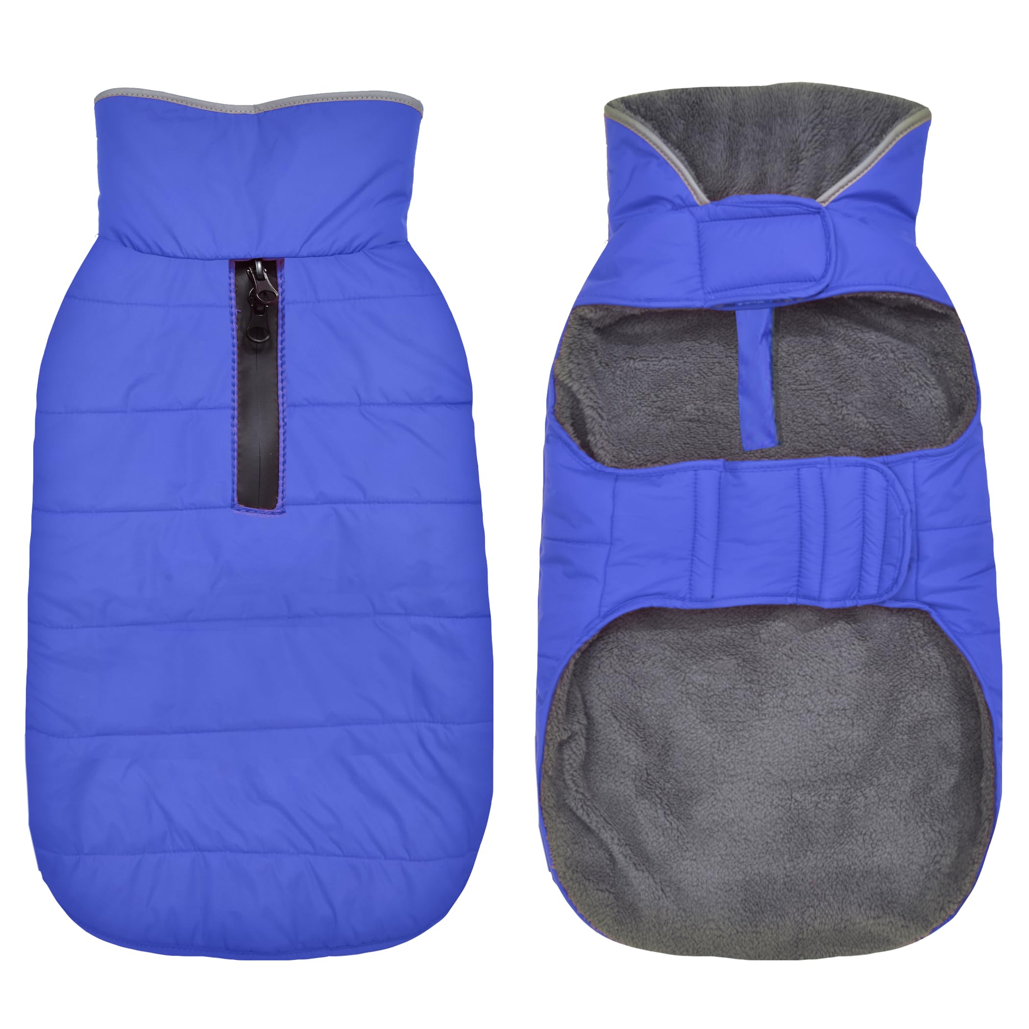 Petglad dog winter coat with leash hole keeps your pet warm and dry on winter walks.