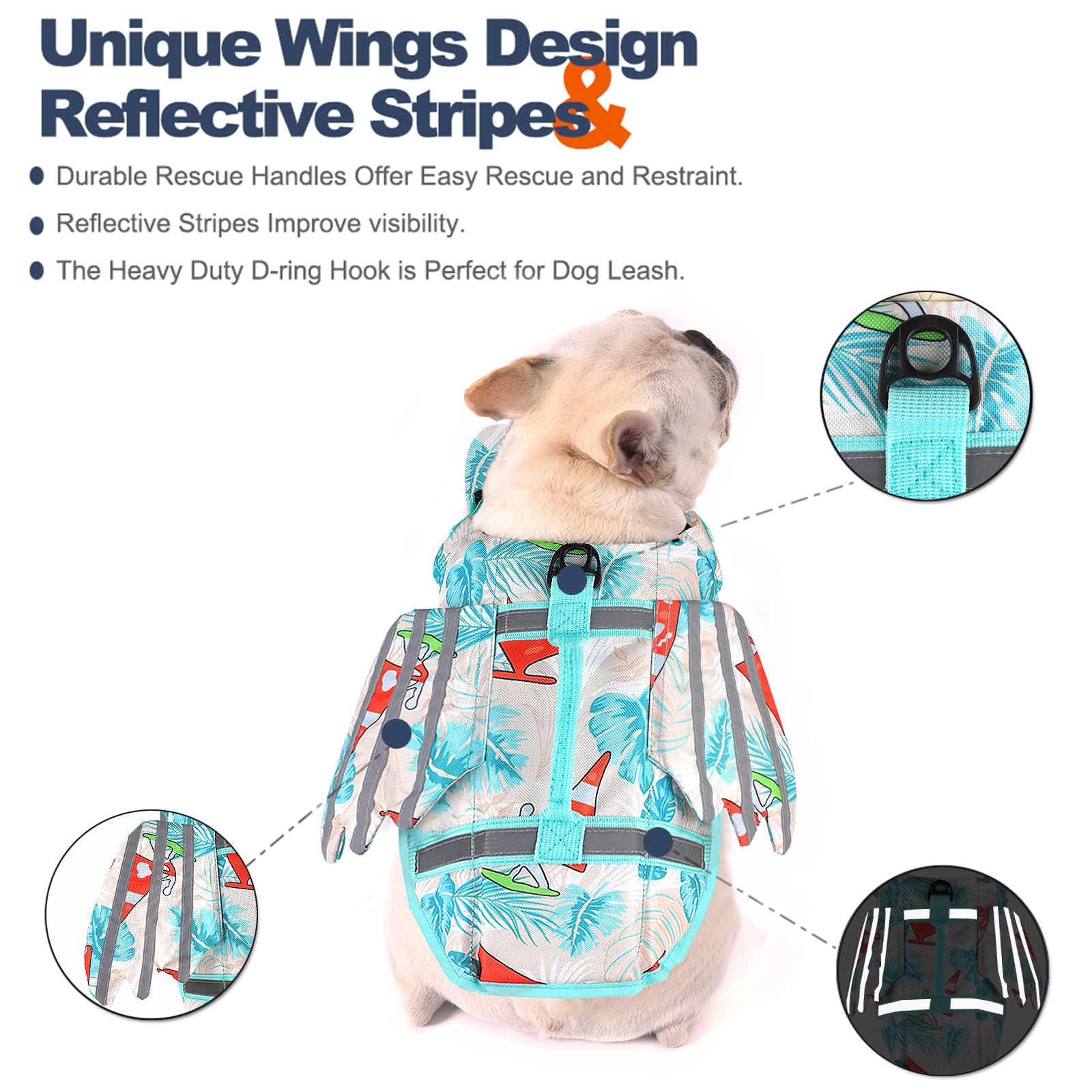 Petglad Wings chin-float feature helping keep dog’s head above water.