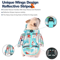 Petglad Wings chin-float feature helping keep dog’s head above water.