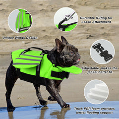 Petglad Wings rescue handle close-up for easy handling during swims.