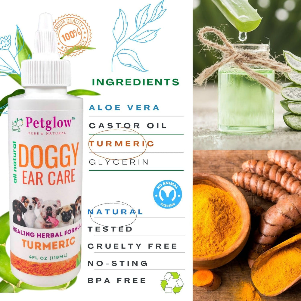 Petglow ear cleaner drops ready for easy application and gentle relief.