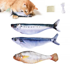 Petgravity bite-sized flopping fish toy pack showing interactive motion for active play.