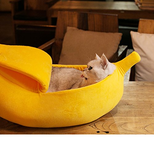Petgrow banana cat bed close up stitches highlight durable construction for daily use