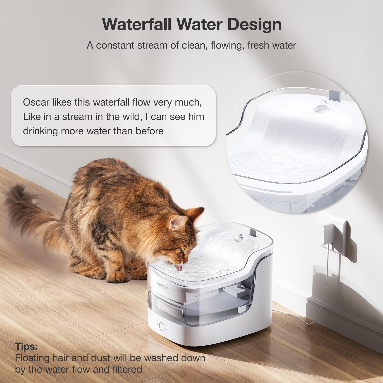 PETGUGU smart hydration tracker app shows daily water intake
