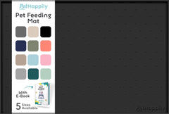 PETHAPPILY dog food mat top view with raised edges minimizes spills.