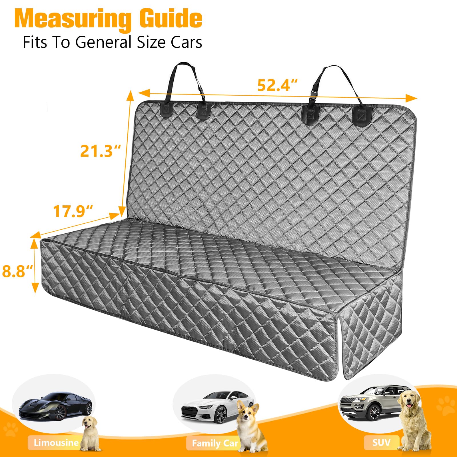 PETICON anti-slip mesh back seat cover keeps pets comfortable.