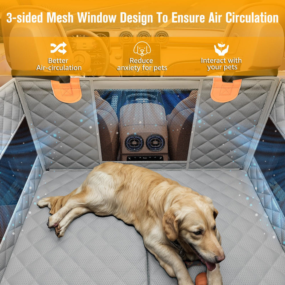 PETICON back-seat protector contains hair and dirt for easier cleaning