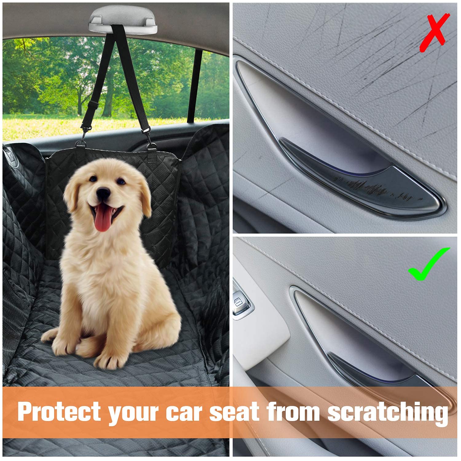 PETICON dog car hammock side flaps shield doors and deter scrapes